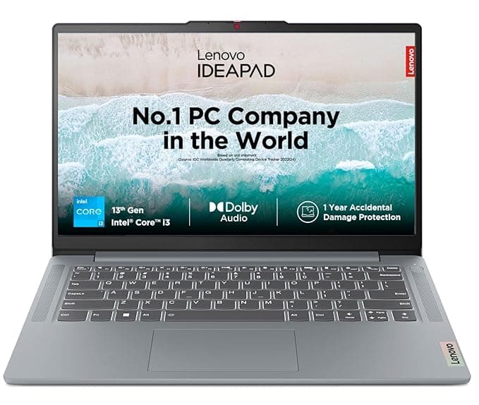 Lenovo IdeaPad Slim 3 13th Gen Intel Core i3-1315U 14 inch (35.5cm) FHD Laptop (8GB RAM/512GB SSD/Windows 11/Office 2024/Alexa Built-in/1Yr ADP Free/3 Month Game Pass/Grey/1.37Kg), 82X6005KIN