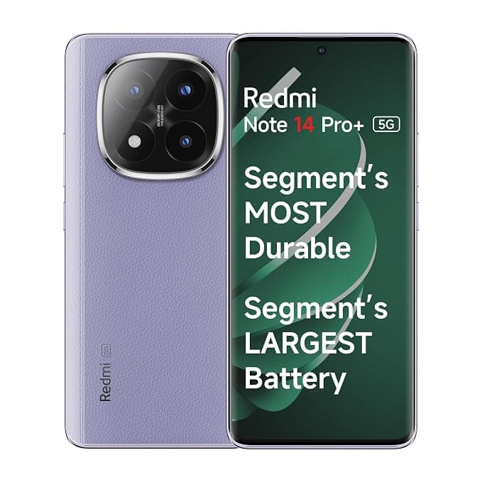 Redmi Note 14 Pro+ 5G (Phantom Purple, 8GB RAM, 128GB Storage) | Snapdragon 7s Gen 3 Processor | AMOLED Display | Dual Nano-SIM | 6200mAh Battery | Corning Gorilla Glass Victus 2