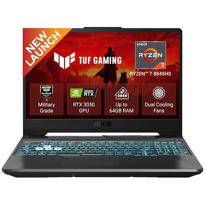 ASUS TUF A15 (2026),Smartchoice,AMD Ryzen 7 8845HS,RTX 3050-4GB,16GB RAM (Upgradeable),512GB SSD,FHD,15.6"(39.6 cm),144Hz,Win 11,M365 Basic(1Y),Office 24,Black,2.3 Kg,FA506NCG-HN192WS,Gaming Laptop