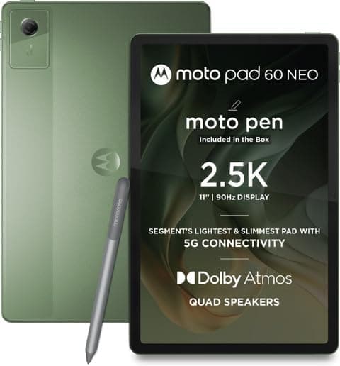 Motorola Pad 60 Neo 11 Inches Display |Wi-Fi | (Pantone Bronze Green, 8GB RAM, 128GB Storage)