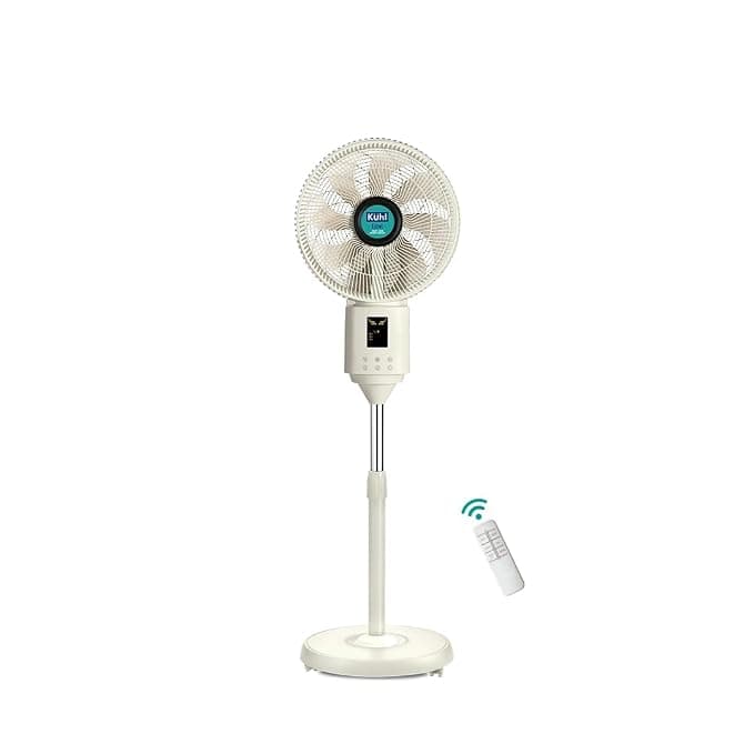 KUHL Exzel H1 Next Gen Desert Cooler BLDC Pedestal with Mist & Humidifier|8Blades |4Speed| Remote & Touch Panel with Display| Height Adjustement| Low Noise|8 Hr Water Tank|400mm |Free installation
