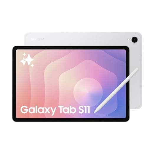 Samsung Galaxy Tab S11 with AI, Hexagonal S-Pen in-Box, 27.8 cm (11 Inch) Dynamic AMOLED 2X Display, 120Hz Refresh Rate, Pre Loaded Pro Apps, 12GB RAM, 256GB Storage, Wi-Fi + 5G Tablet, Silver