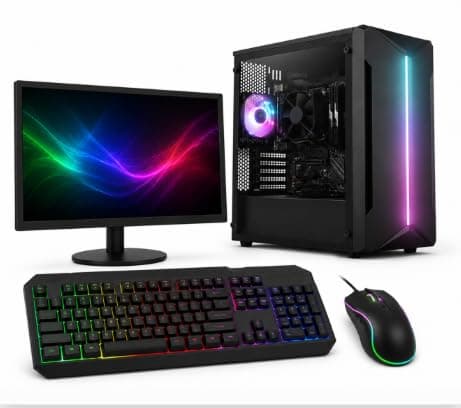 Core I5-2400 Desktop PC Set, 8GB RAM, 256GB SSD, 20-Inch Zeb Monitor