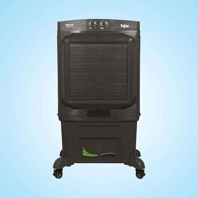 Voltas Tejas Desert Air Cooler, 85 Litre Capacity, Portable with Wheels, Grey