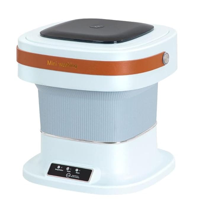 Mini Portable Folding Washing Machine with Washing Capacity of 2kg Integrates Washing and Dewatering Functions Baby Clothes Underwear Socks Dryer Deep Cleaning