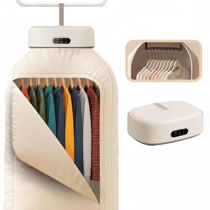 Electric Cloth Warmer – Portable Automatic Wet Clothing Air Warmer for Home, Towel Rack & Warming Bag Use, Fast Drying, White, ABS Material