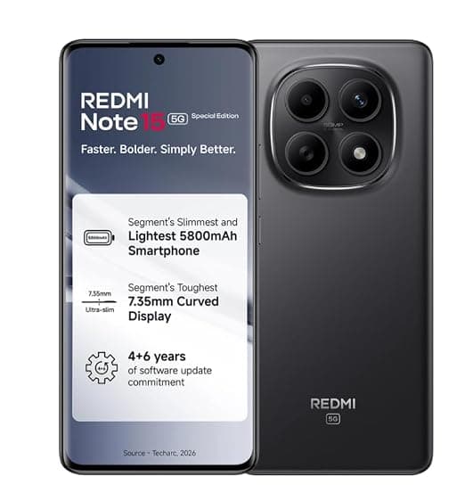 Redmi Note 15 SE 5G Smartphone, Carbon Black, 6GB RAM, 128GB