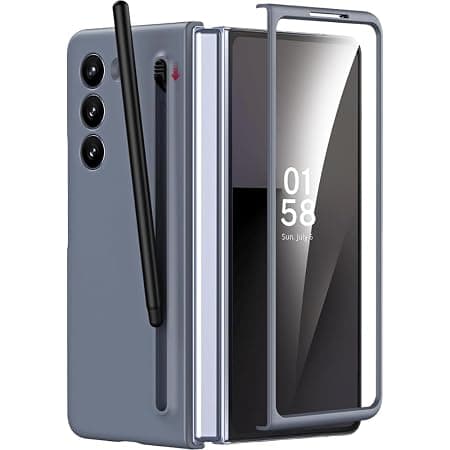 Ultra Hybrid Compatible with Samsung Galaxy Z Fold 7 Case/Cover (2025) Case with S Pen & Stylus Pen | Protective Fold 7 Cover with, Built-in Screen Protector | Wireless Charging (Dark Grey)