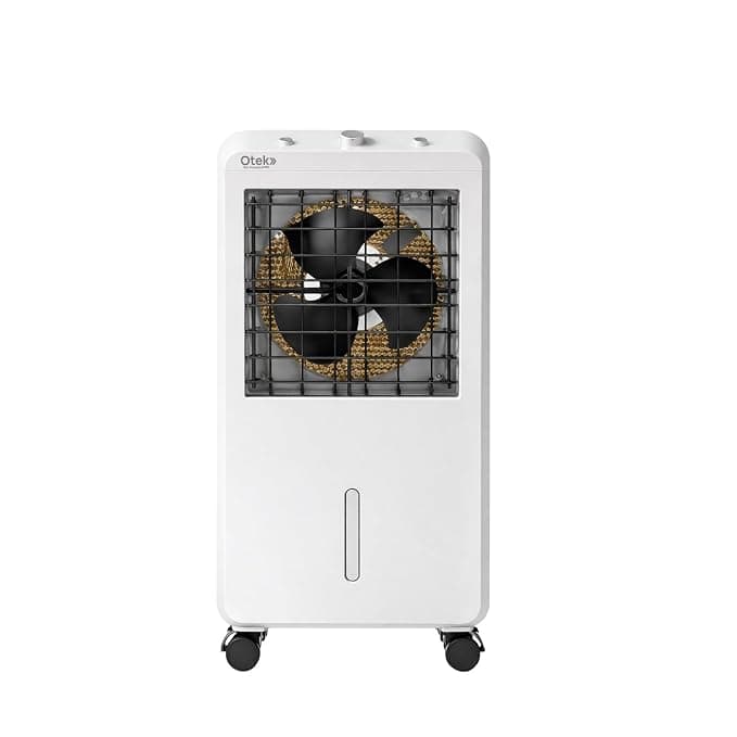 OTEK Turbo 25L Personal Air Cooler for Home | 9 Inch Fan | 60W Energy Efficient Motor | Honeycomb Cooling Pads | Portable Mini Cooler | Inverter Compatible | Ideal for Bedroom & Office | White