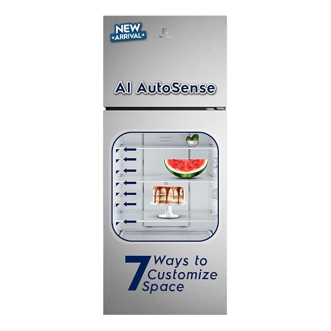 Electrolux 431L 1 Star Double Door Refrigerator with AI AutoSense, GreenZone AHC Technology, Frost Free, Inverter Compressor, Sphere Ice Tray, UltimateTaste 700, ETM4302C-S, Stainless Steel