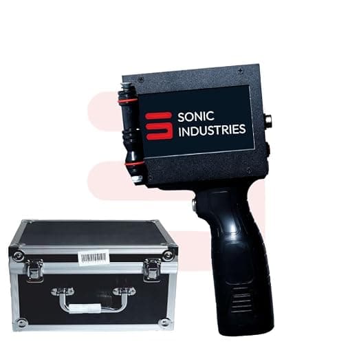 Sonic Inkjet Printer | TIJ 25MM Thermal Foaming Handheld Manual Touch Screen | Inbuilt Barcode & QR Code | USB Storage Supported Heavy Duty Model | Includes Black Ink Cartridge | 1500mAh Capacity