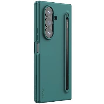 Nillkin Case for for Samsung Galaxy Z Fold 7 (8.0" Inch) Flex Pure Fold Liquid Silicone + Extra Stylus Impact Resist Wireless Charging Green Color