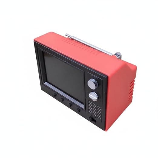 Plays Videos Playable Mini TV USB Rechargeable 1:12 Scale Television 8G Internal Storage Miniature 150 Minute Playtime for Collectors, Hobbyists, Miniature Scene, Red