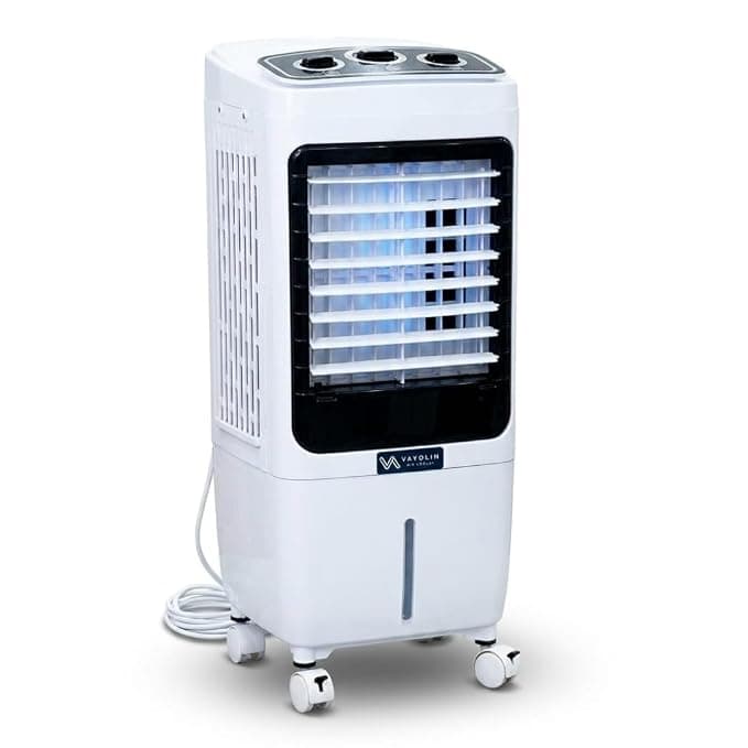 14L evaporative portable Mini Air Cooler – Small & Powerful upto 14 Ft Air Throw, 90W, Ice Chamber, Auto Swing, 3-Side Honeycomb Pads, Air Cooler for Room Cooling and office