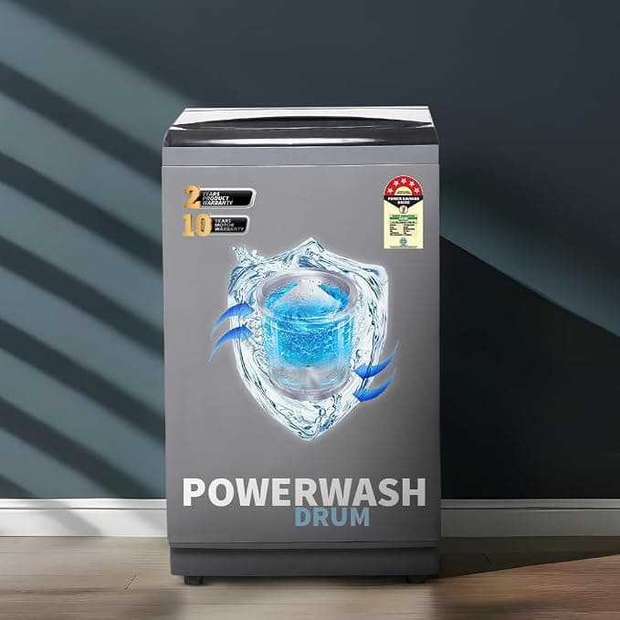 SHARP 9 kg Fully Automatic Top Load Washing Machine with Toughened Glass (ES-T90N-GY, Inox Grey, Soft Close, Hot & Cold Water Dual Inlet, Add Laundry)
