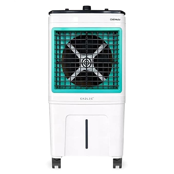 Cadlec ChillMate 50L Personal Air Cooler For Home, High Speed Fan with Powerful Air Throw, Inverter Compatible, Anti-Bacteria Honeycomb Pad with Ice Chamber, 3 Year Warranty | White