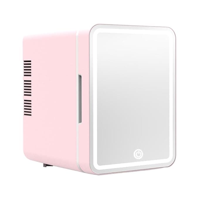 Mini Small Fridge 4L with Light Mini Refrigerator for Dorm Room Home Bedroom Pink