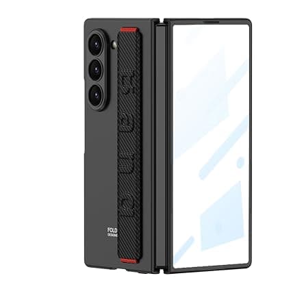 Galaxy Z Fold7 Dedicated Business Diary-type Leather Case, Integrated Tempered Glass Membrane with Wrist Strap, Ultra Thin, Lightweight, Matte Surface, All-Round Protection, Supports Wireless Charging