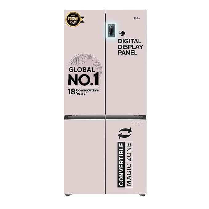 Haier 520 L 3 Star Lumiere Frost Free Triple Inverter French Door Side by Side Refrigerator (HRB-600MP, Mauve Pink, Magic Convertible Zone, Vogue Colourful Steel, Deo Fresh Technology, 2026 Model)