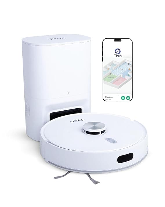TIRON TRV 20 Max Robotic Vacuum Cleaner, Self-Empty Station, 2-in-1 Vacuum & Mop, Lidar Navigation, 5000 Pa Suction, Highest Battery & Longest Runtime, Obstacle Climbing, Advanced Mapping