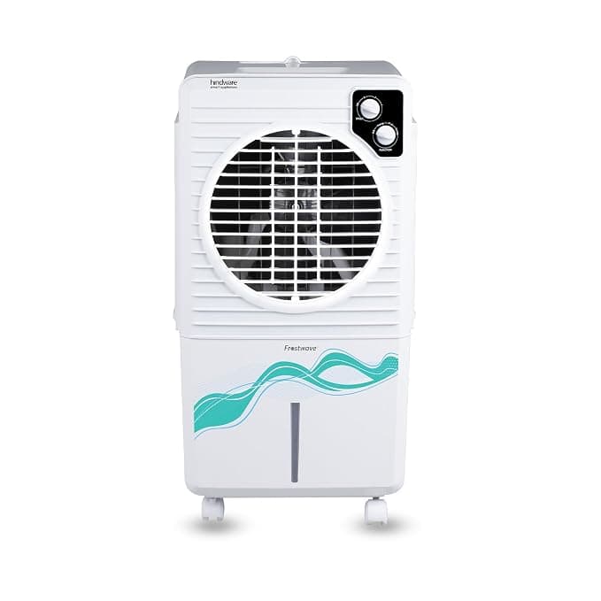 Hindware Smart Appliances | Frostwave 38L Personal Air cooler | Fan Based | 12" Fan Blade and Ice Chamber | White & Grey