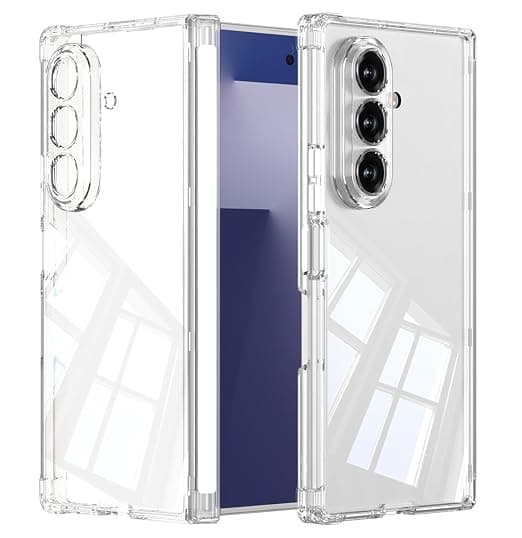 Midkart Magnetic Cover Compatible with Samsung Galaxy Z Fold 7 Release 2025 Hinge Protection Unique Design Transparent Soft Frame Case and Camera Protection, Crystal Clear