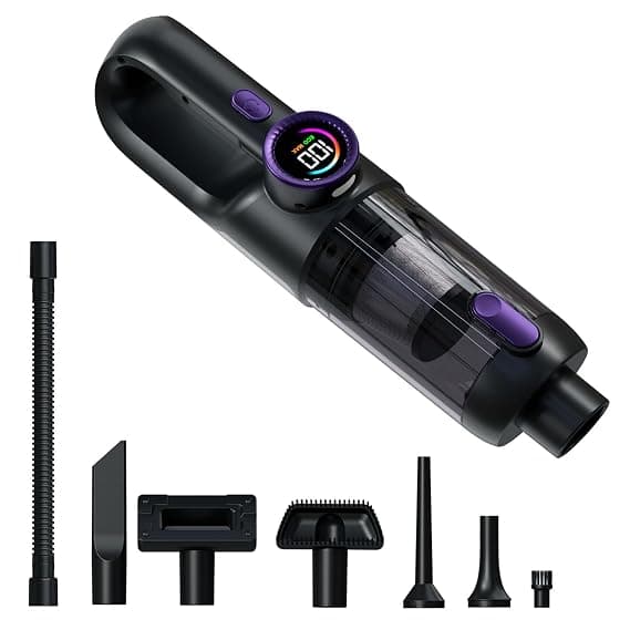 Portronics MopCop Prime, 2-in-1 Cordless Handheld HEPA Vacuum Cleaner & Air Blower, 17000Pa Powerful Suction, 70000 RPM Brushless Motor, Type-C Rechargeable, Car & Home Cleaning Kit with Attachments
