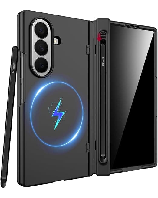 Miimall for Samsung Galaxy Z Fold 7 Case with S Pen & S Pen Holder & Built-in Privacy Screen | Mag-Safe Magnetic Shockproof Cover, Full Hinge Protection Case for Z Fold7, Matte Black