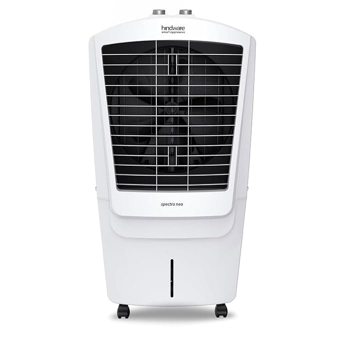 Spectra Neo 100L Desert Air Cooler with 18' Large 5 Leaf Aluminium Fan Blade | Big Ice Chamber | White & Black | Honeycomb Pads | Water Level Indicator | Castor Wheels