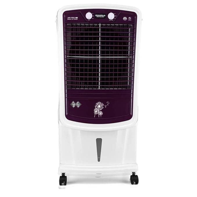 Maharaja Whiteline AIR PRO 80 Air Cooler with 80 ltr Large Tank Capacity, 190W (White & Royal Purple)