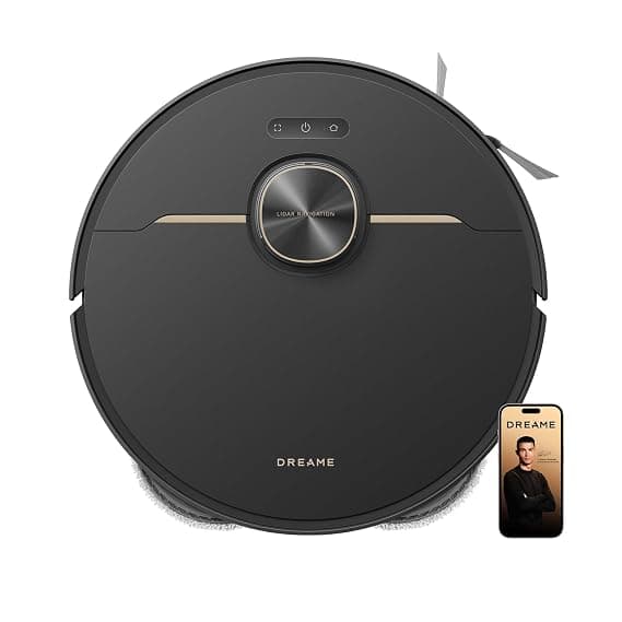 DREAME L50 Robot Vacuum and Mop, 25000Pa Vormax Suction, MopExtend Edge Cleaning, Dual Anti-Tangle Main/Side Brushes, 10.5mm Auto Mop Lifting, Smart Carpet Detection, 5200mAh, Ideal for Pet Hair