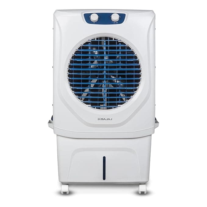 Bajaj Shield Series Velar 70L Desert Air Cooler for Home|Anti-Bacterial Honeycomb Cooling Pad|Inverter Ready|80Ft Air Throw|Dual Water Inlet|Ice Chamber|1 Year Product Warranty|White