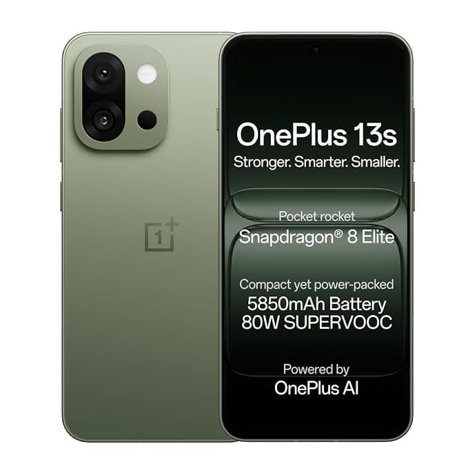 OnePlus 13s | Snapdragon® 8 Elite | Smarter with OnePlus AI | Lifetime Display Warranty | 12GB+512GB | Green Silk