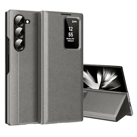 Smart View Wallet Flip Case for Samsung Galaxy Z Fold7, Samsung Galaxy Z Fold7 Back Cover Case(2025) - TPU | Titanium Grey