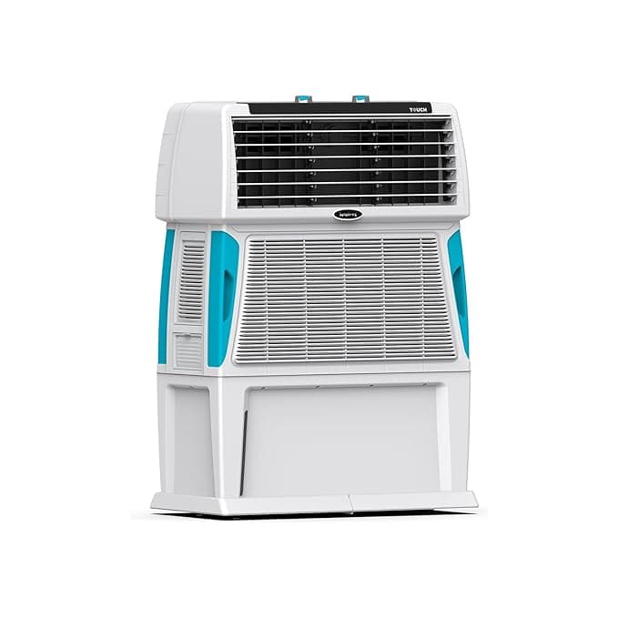 Symphony Touch 80 Personal Air Cooler For Home with 4-Side Aspen Pads, Powerful Double Blowers, i-Pure Technology and Closable Louvers (80L, White)