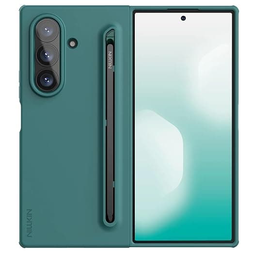 Nillkin Case for for Samsung Galaxy Z Fold 7 (8.0" Inch) Flex Pure Fold Liquid Silicone + Extra Stylus Impact Resist Wireless Charging Green