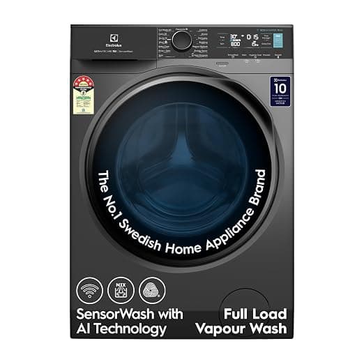 Electrolux 11kg 5 Star Front Load Washing Machine, AI SensorWash, WiFi, Full Load Vapour Wash, Hygienic Care, Woolmark, EcoInverter Motor, UltimateCare 700, EWF1142R7SB, Dark Silver