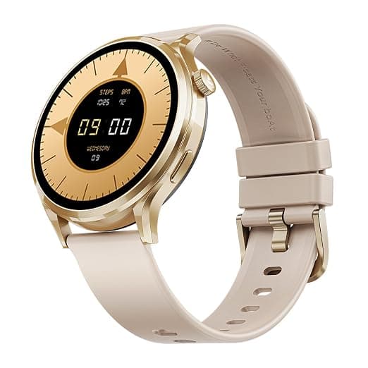 boAt Lunar Discovery Pro, 1.39" Display, Premium Metal Build, Round Dial, Emergency SOS, Functional Crown, Multiple Sports Modes, HR,SpO2 & Sleep Tracking, Smart Watch for Men & Women (Cherry Blossom)