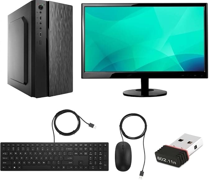 Assembled Desktop Computer, Core i3, 8 GB RAM, 256 GB SSD, Windows 11, with 15 Inch Display, Keyboard, Mouse and Wi-Fi Adapter