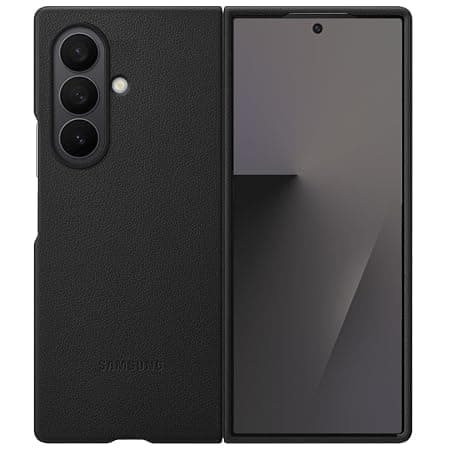 Dezet Ultra Luxury Leather Case for Samsung Galaxy Z Fold 7 5G (2025) | Premium PU Leather Protective Back Cover | Anti-Slip Grip, Slim & Stylish Design for Fold 7 (Black)