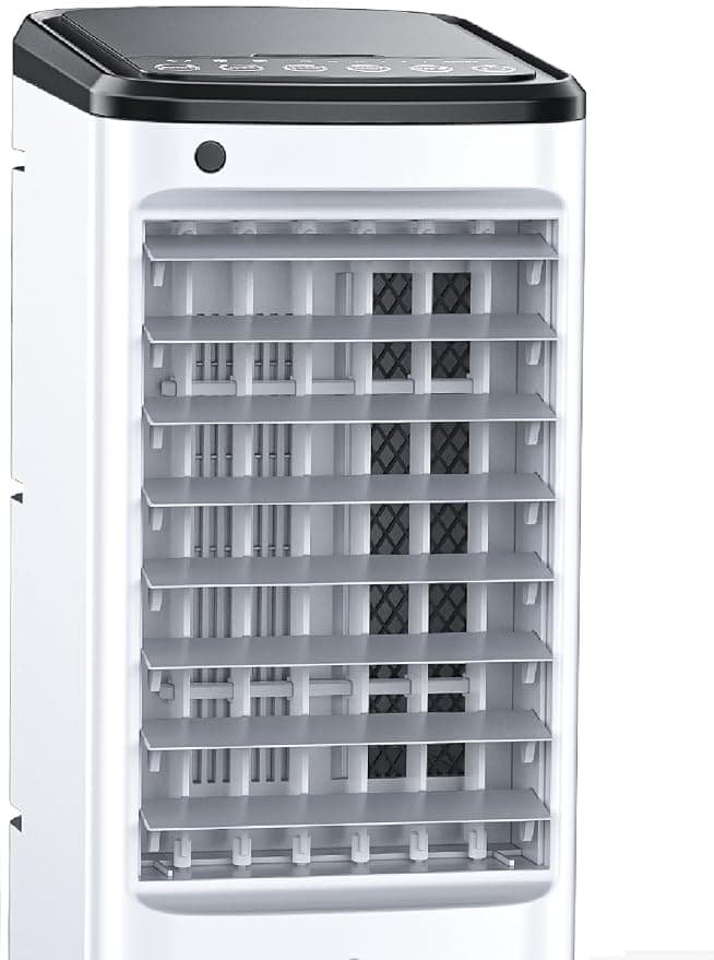 Evaporative Air Cooler, Swamp Chiller with 12 Hour Timer for Auto Shut-Off, 3 Improved Ice Packs, 3 Window Free Air Conditioner
