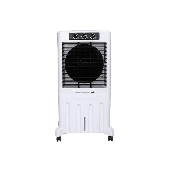 THERMOCOOL Desert Air Cooler Simmba Tower with Wheel | Cooler for Home | Inverter Compatible, Low Noise | Honey Comb Pad | Water Level Indicator | 35ft Air Throw Distance | 95 Litres | White