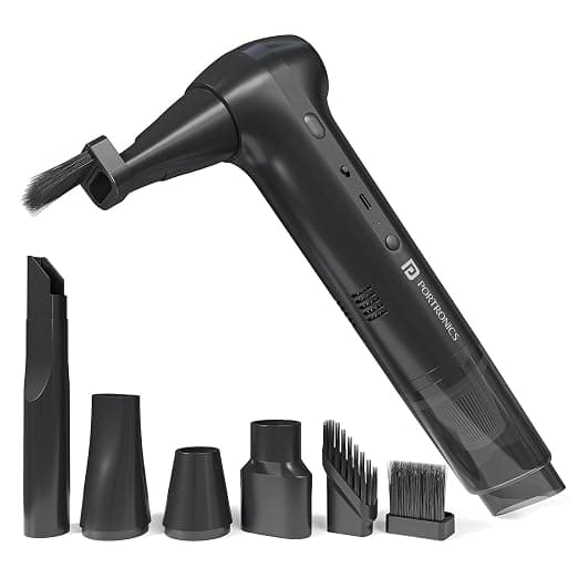 Portronics AirCop 2-in-1 Cordless Vacuum & Air Blower with Dual BLDC Motors, 16000Pa Suction, 130000 RPM Airflow, Type-C Rechargeable, Portable, Multiple Nozzles for Car, Home & Office Cleaning