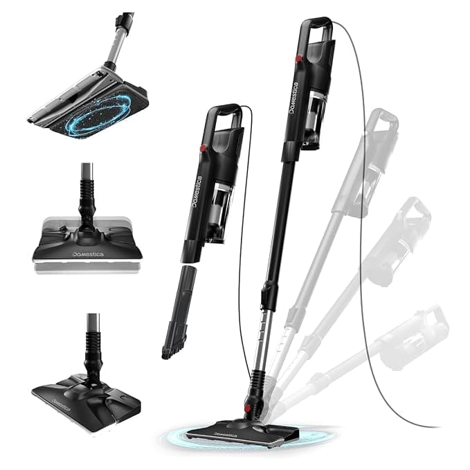 DOMESTICA Trio Sweep 3-in-1 Vacuum Cleaner for Home Use Wet and Dry | Detachable Handheld Vacuum Cleaner | 15KPA Strong Suction, 400ml Water Tank & Corded | 1Year Warranty (Black)