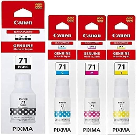 GI71 Compatible Ink for Pixma G2020, G2021, G2060, G2730, G3020, G3021, G4770, G1020, G1730, G3730, G1730, G1737, G2770, G3770 Printers - (PGBK x 135gm) (C/M/Y x 70gm) Bottle Set