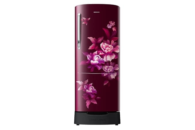 Samsung 183 L, 2 Star, Digital Inverter, Direct-Cool Single Door Refrigerator (RR20H1812HN/HL, Himalayan Poppy Red, Base Stand Drawer, Single Touch Defrost, 2026 Model)