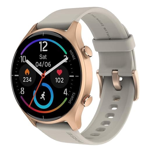 Noise Twist Round dial Smart Watch with Bluetooth Calling, 1.38" TFT Display, up-to 7 Days Battery, 100+ Watch Faces, IP68, Heart Rate Monitor, Sleep Tracking (Blush Beige)
