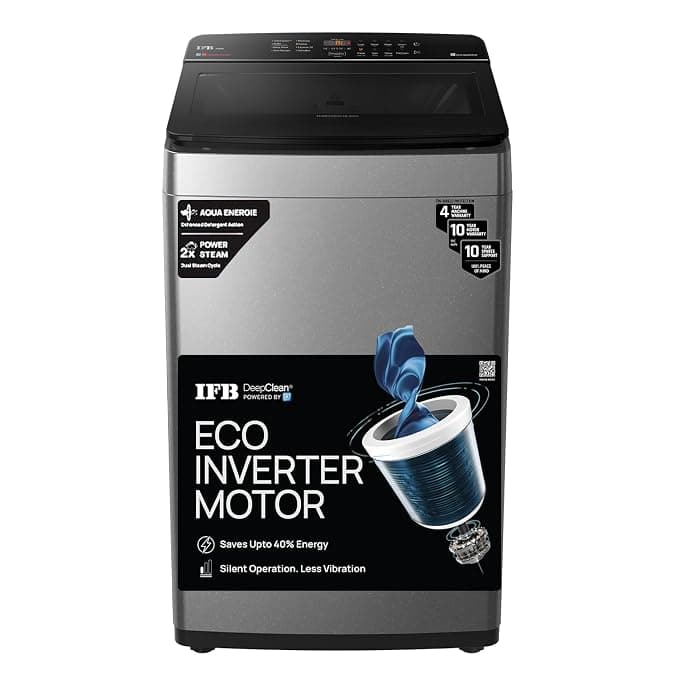 IFB 7.5 Kg 5 Star AI Powered Deepclean® Technology Fully Automatic Top Load Washing Machine with Inbuilt Heater(TL751MS2SID,Eco Inverter, Power Steam®, Activmix, 4 Year Machine Warranty,Mystic Silver)