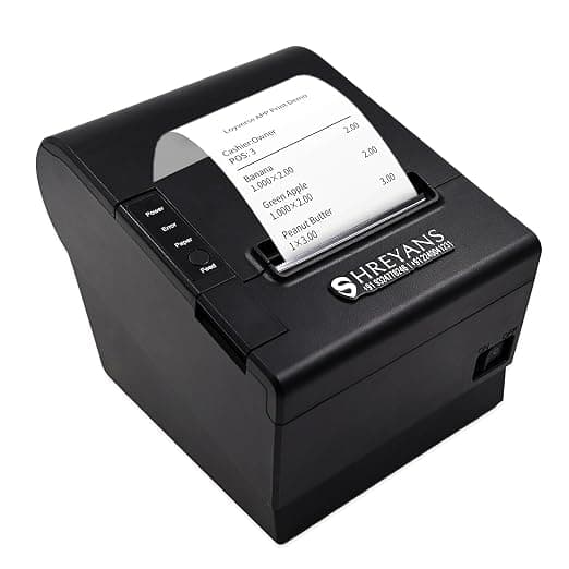 SHREYANS 80mm Thermal Receipt Printer with Auto Cutter,Compatible with ESC/POS/Star Print Commands (USB+Bluetooth)
