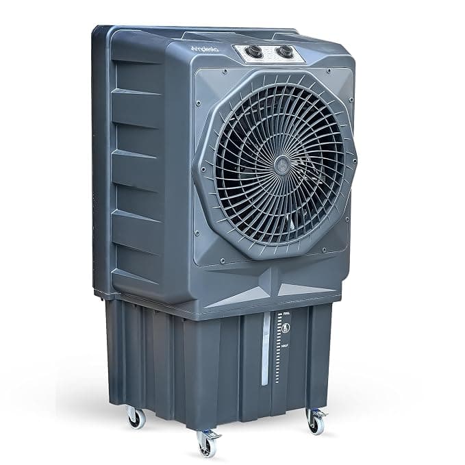 Amplesta Tejas 110L Desert Commercial Air Cooler for Home with 20” Fan, Powerful 125 ft. Air throw, 75mm Honeycomb pads for cooling, 3 Speed, Cooler for room; Dark Grey (1 Year warranty)